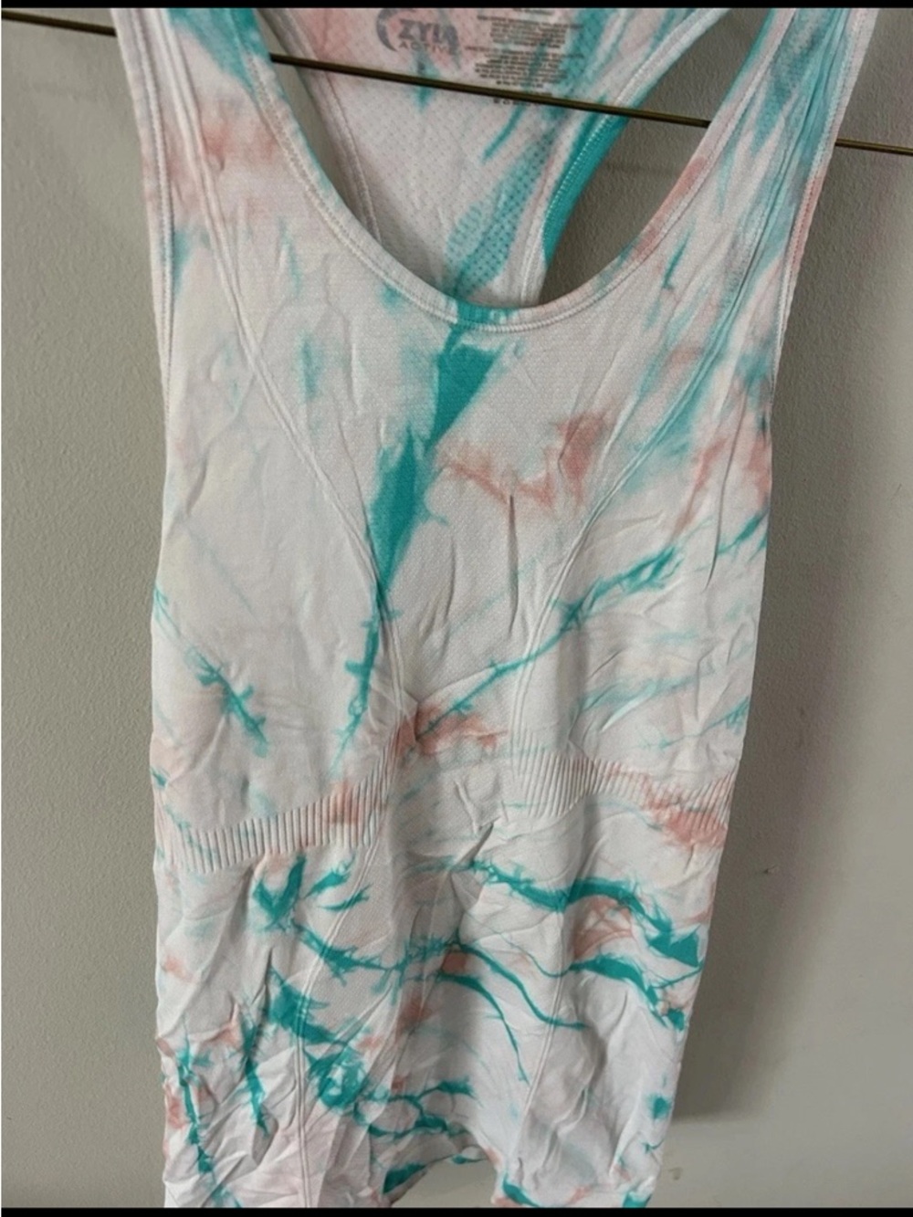 Zyia Spring Hendrix Seamless Workout Tank Top Size Small Tie Dye Soft Nylon - Picture 4 of 7